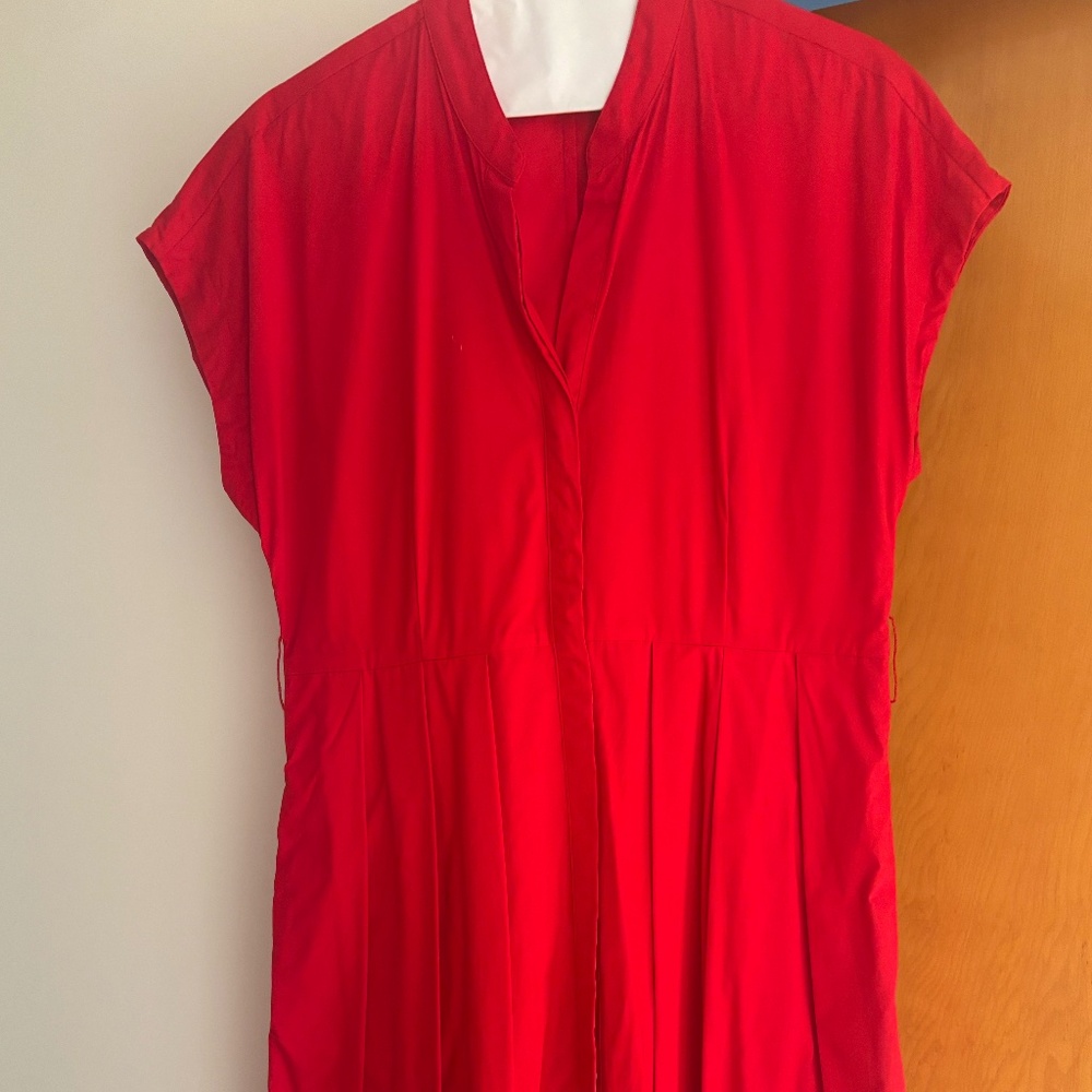 Banana Republic Red Collared Shirtdress with Tie Belt - Size XL